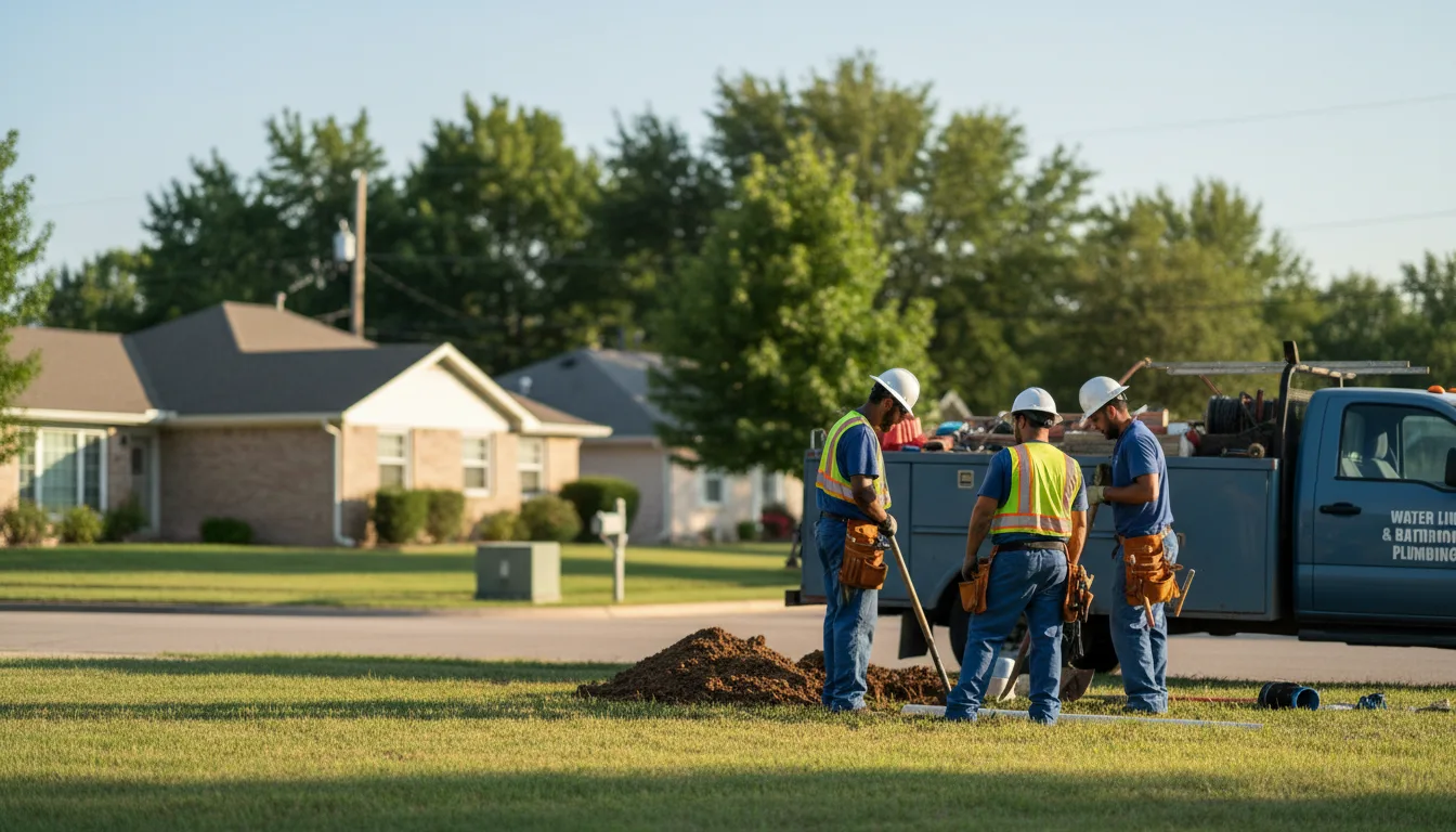 Residential water line and bathroom plumbing service in Claude, TX